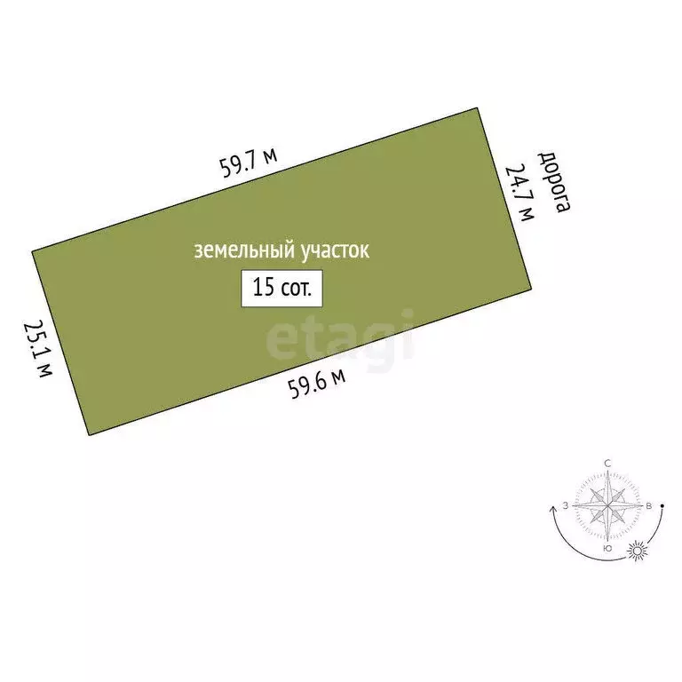 Участок в село Репное, 1-й Новый переулок (15 м) - Фото 1