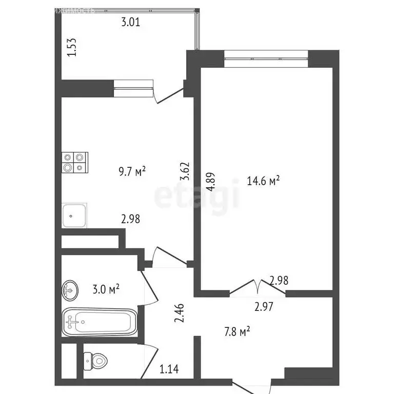 1-комнатная квартира: Тюмень, улица Николая Фёдорова, 17 (38.5 м) - Фото 0