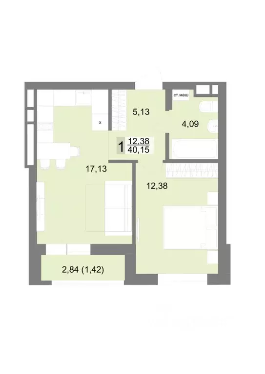 1-к кв. Свердловская область, Екатеринбург ул. Тенистая, 8с5 (40.15 м) - Фото 0