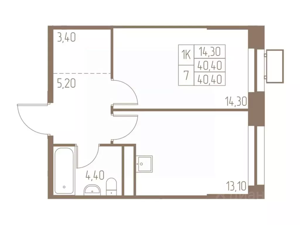 1-к кв. Московская область, Пушкино Фабрикант жилой комплекс, 1 (40.4 ... - Фото 1