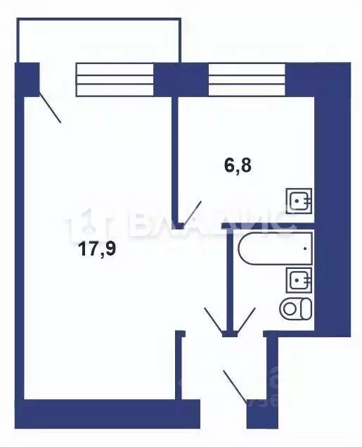 1-к кв. Новосибирская область, Новосибирск ул. Объединения, 54 (29.2 ... - Фото 1