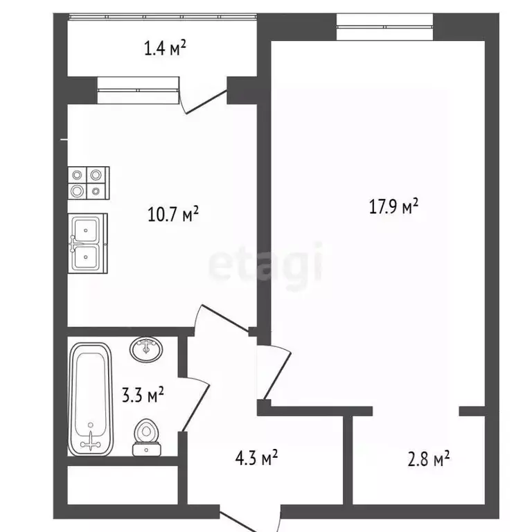 1-к кв. Москва Родниковая ул., 30к3 (40.4 м) - Фото 2