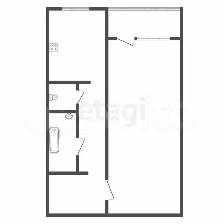 1-к. квартира, 32 м, 3/25 эт. - Фото 0