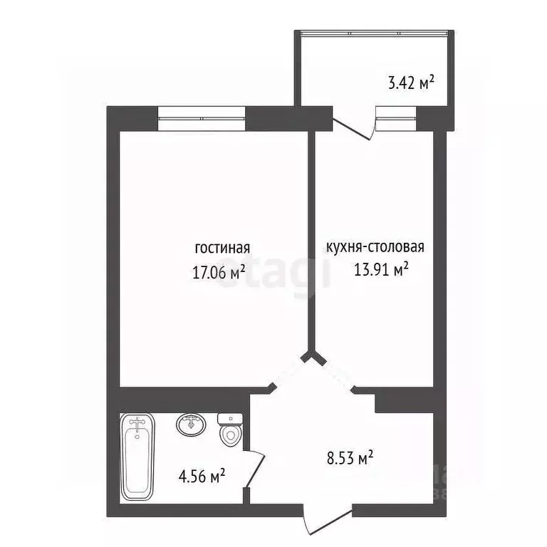 1-к кв. Красноярский край, Красноярск ул. Елены Стасовой, 40И (44.1 м) - Фото 2