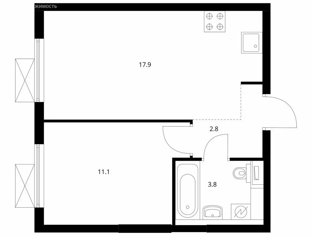 1-комнатная квартира: Котельники, микрорайон Белая Дача, 30 (35.8 м) - Фото 1