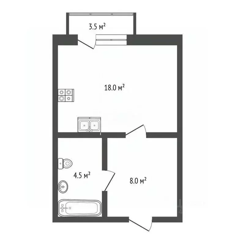 Студия Краснодарский край, Геленджик ул. Витебская, 10к10/1 (30.2 м) - Фото 1
