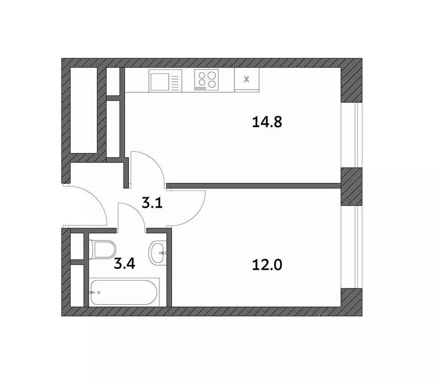 1-к кв. Москва Городские Истории жилой комплекс (33.28 м) - Фото 0