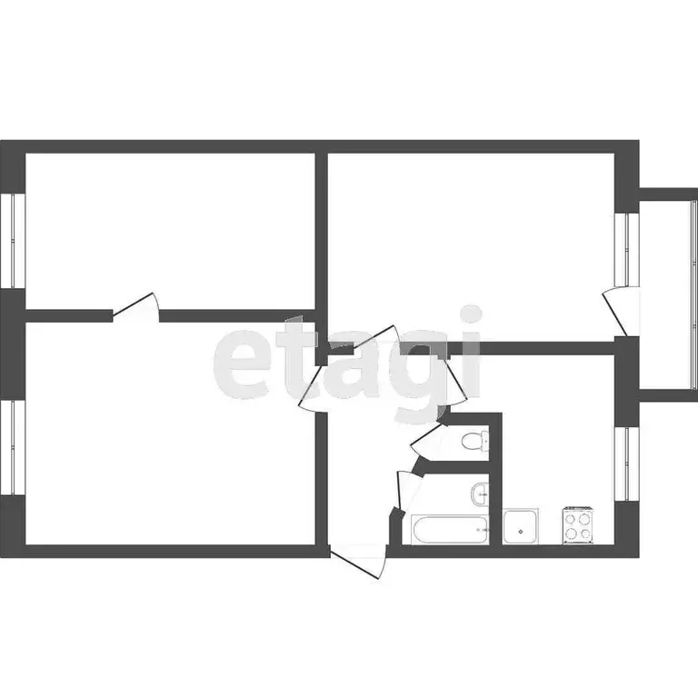Квартира, 3 комнаты, 59.1 м - Фото 0