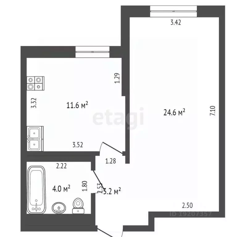 1-к кв. Краснодарский край, Новороссийск ул. Видова, 100 (43.4 м) - Фото 2