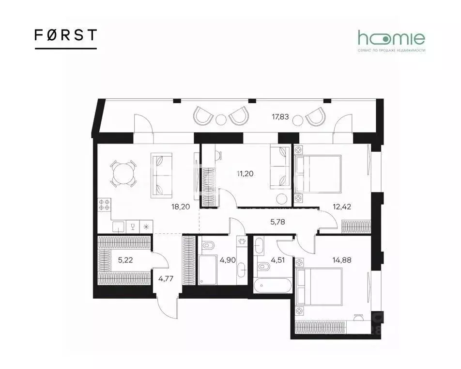 4-к кв. Москва Автозаводская ул., 26/1 (80.5 м) - Фото 2
