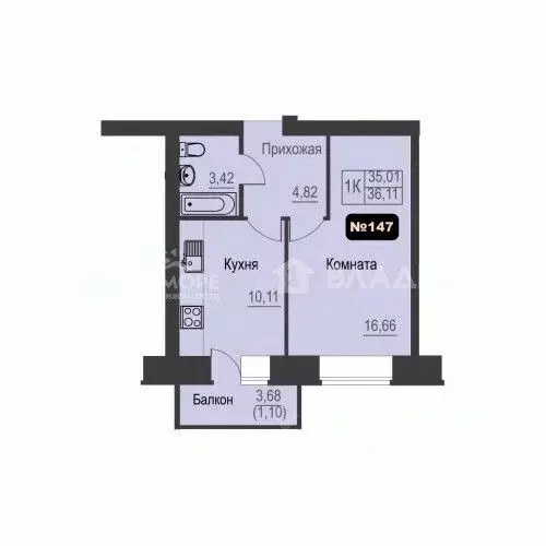 1-к кв. Архангельская область, Северодвинск ул. Карла Маркса, 78 ... - Фото 2