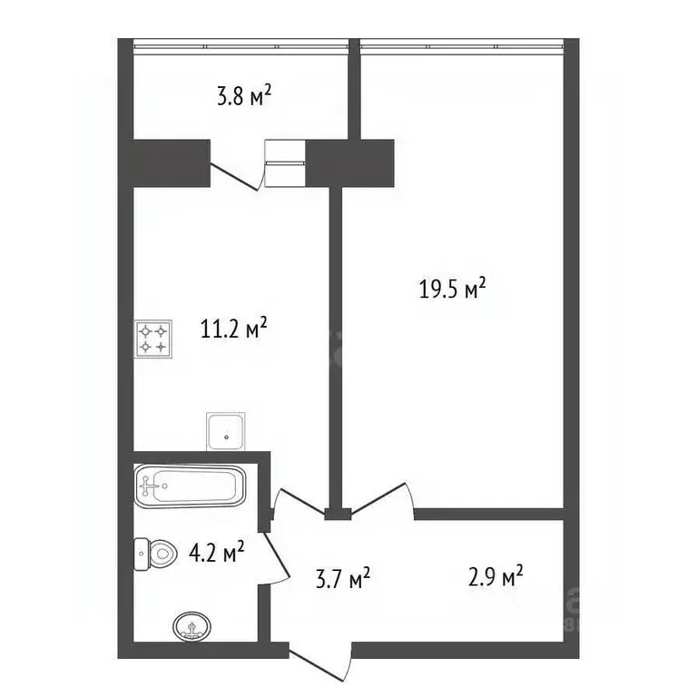 1-к кв. Красноярский край, Красноярск Судостроительная ул., 111к4 ... - Фото 2