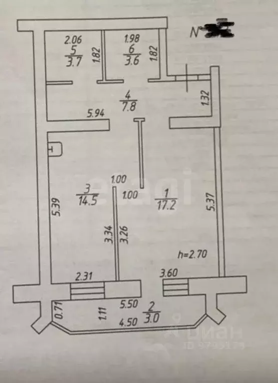 1-к кв. Татарстан, Казань ул. Мидхата Булатова, 5 (46.8 м) - Фото 2