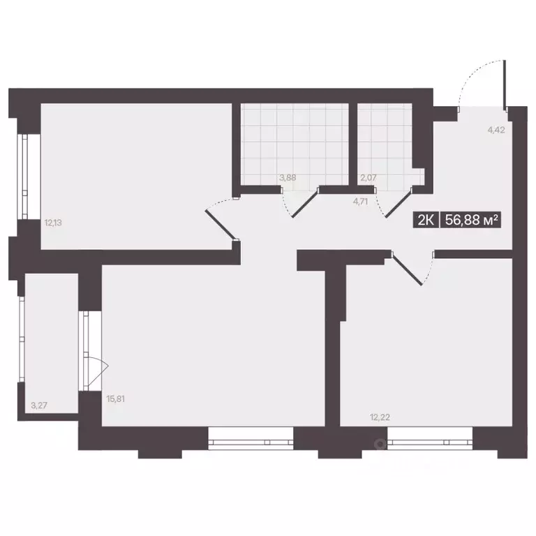 2-к кв. Кемеровская область, Кемерово 6/2 мкр, Моне жилой комплекс ... - Фото 1