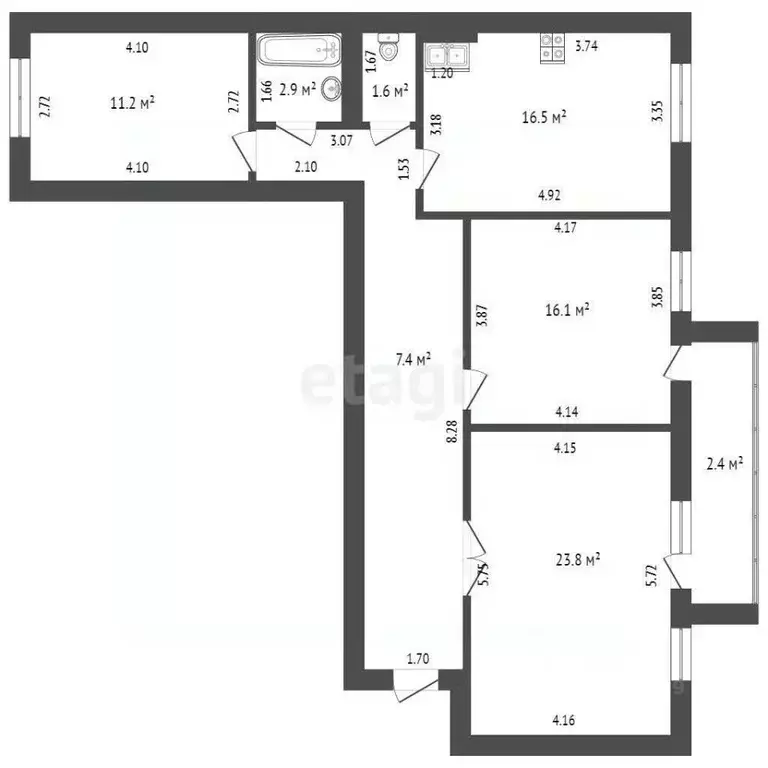 3-к кв. Мордовия, Саранск Республиканская ул., 39А (92.0 м) - Фото 1