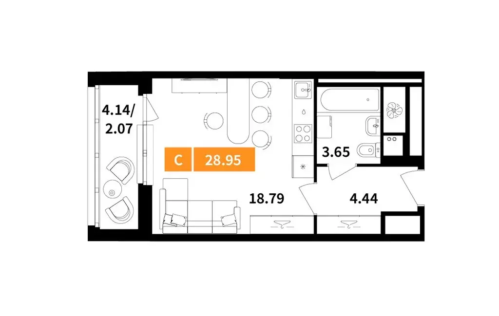 Квартира-студия: Химки, жилой комплекс Планерный квартал (28.95 м) - Фото 0