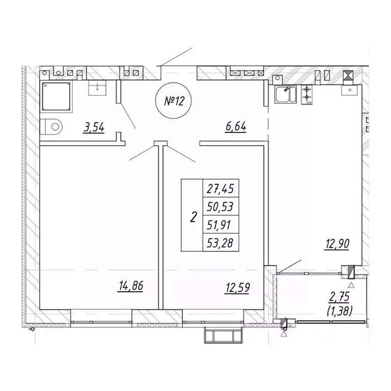 2-к кв. Калининградская область, Зеленоградск  (53.28 м) - Фото 1