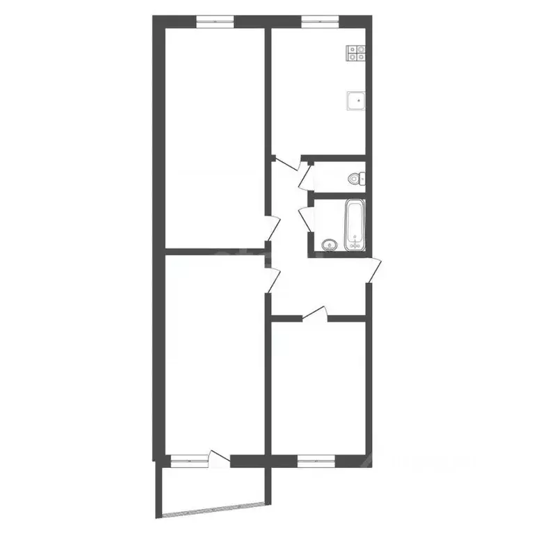 3-к кв. Тульская область, Венев Южный мкр, 34 (62.0 м) - Фото 2