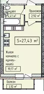 1-комнатная квартира: Ярославль, улица Строителей, 18 (27.43 м) - Фото 0