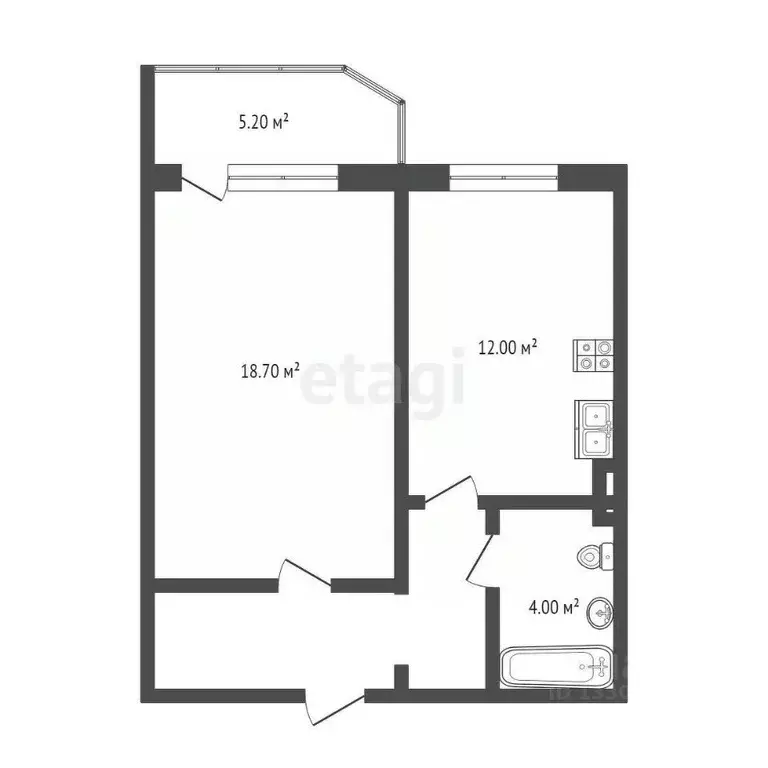 1-к кв. Ханты-Мансийский АО, Сургут Университетская ул., 41 (43.8 м) - Фото 1