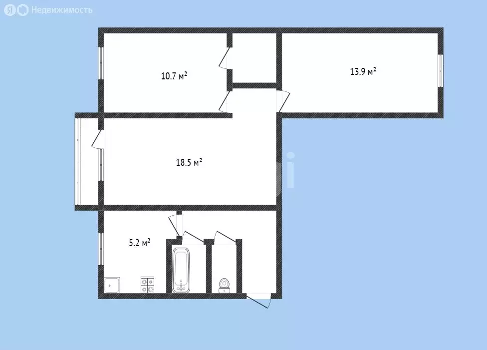 3-комнатная квартира: Черкесск, Интернациональная улица, 8 (58 м) - Фото 1
