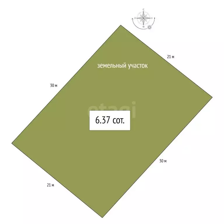 Участок в Бердск, ТЛПХ Любавино, Удачная улица (6.37 м) - Фото 1