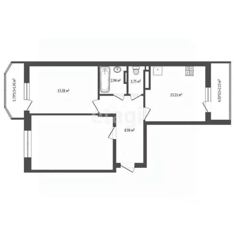 2-к кв. Краснодарский край, Краснодар ул. Григория Булгакова, 8к1 ... - Фото 0