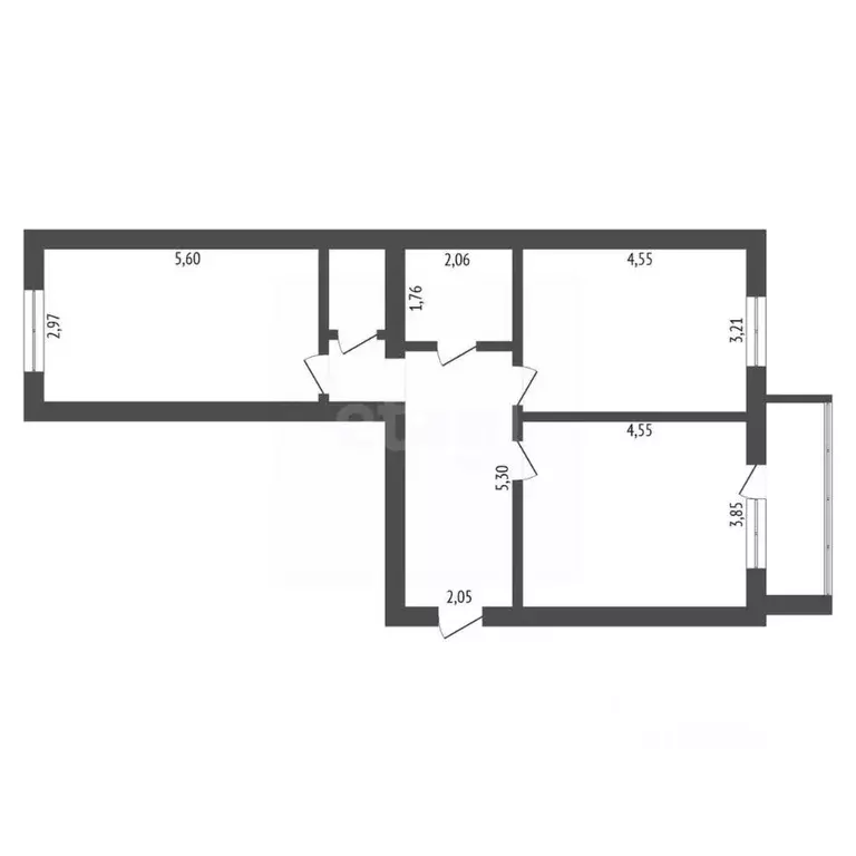2-к кв. Амурская область, Благовещенск Пионерская ул., 96 (70.5 м) - Фото 2