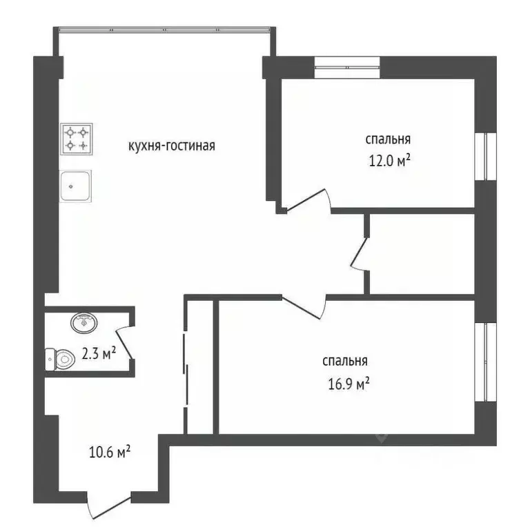 3-к кв. Красноярский край, Красноярск ул. Петра Подзолкова, 15Бк3 ... - Фото 2