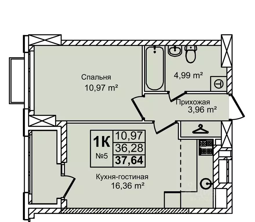 1-к кв. Нижегородская область, Нижний Новгород ул. Красных Зорь, 23Д ... - Фото 0
