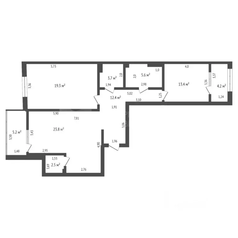 2-к кв. Тюменская область, Тюмень ул. Евгения Войнова, 7 (90.1 м) - Фото 2