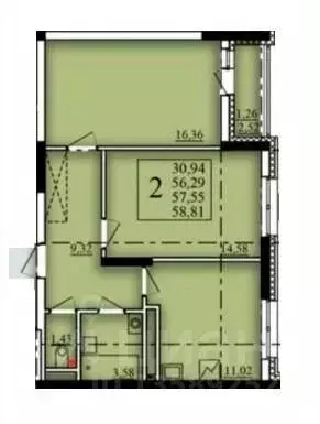 2-к кв. Башкортостан, Уфа Затон-Восточный жилрайон, Паруса жилой ... - Фото 1