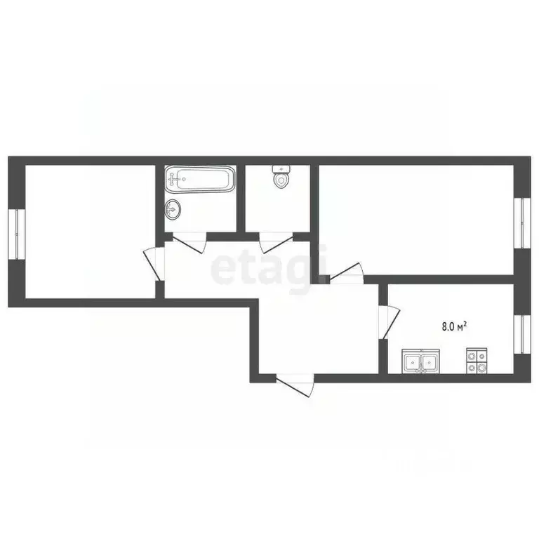 2-к кв. Нижегородская область, Выкса ул. Белякова, 5 (49.7 м) - Фото 0