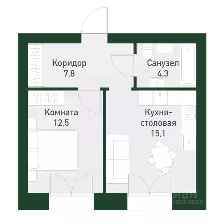 1-к кв. Свердловская область, Екатеринбург Академический мкр, 45-й ... - Фото 0
