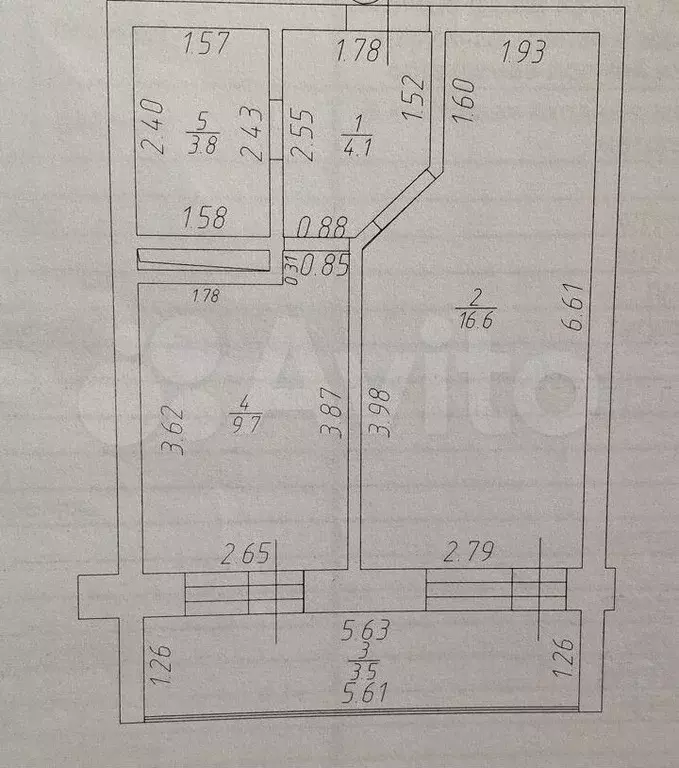 1-к. квартира, 34,2 м, 5/9 эт. - Фото 0