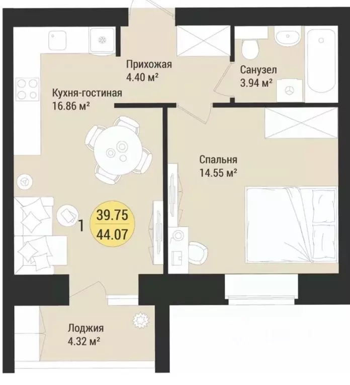 1-к кв. Марий Эл, Йошкар-Ола городской округ, с. Семеновка ул. ... - Фото 2