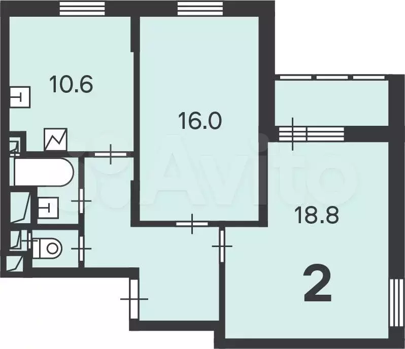 Аукцион: 2-к. квартира, 57,7 м, 2/16 эт. - Фото 0