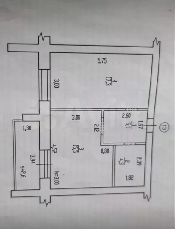 1-к. квартира, 44 м, 2/3 эт. - Фото 0