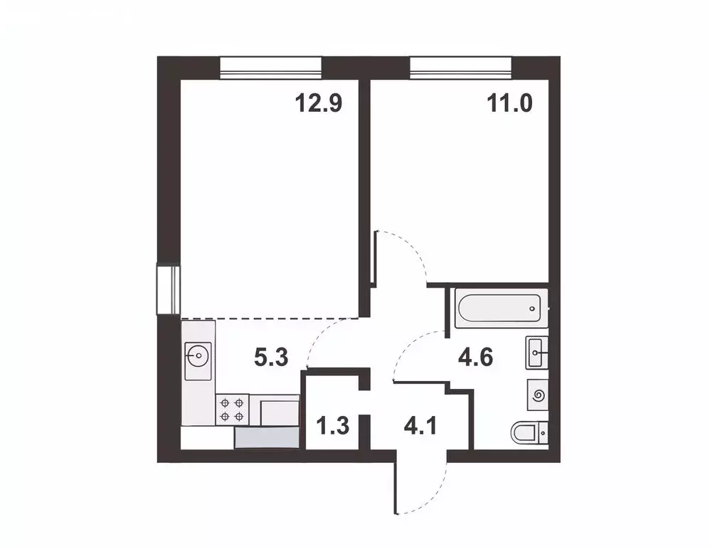 2-комнатная квартира: Киров, Прибрежный бульвар, 6 (39.2 м) - Фото 0