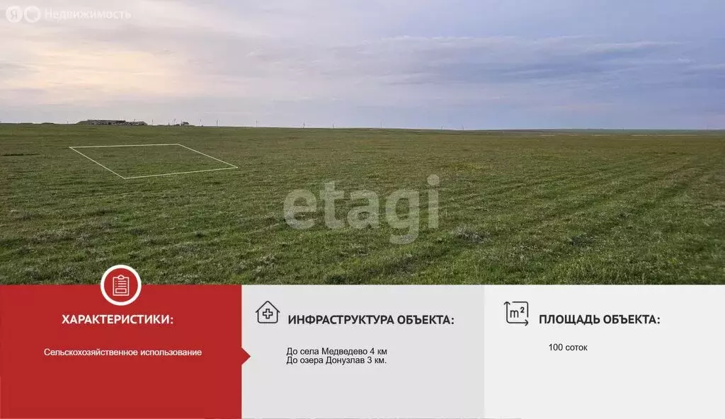 Участок в Черноморский район, Медведевское сельское поселение, село ... - Фото 1