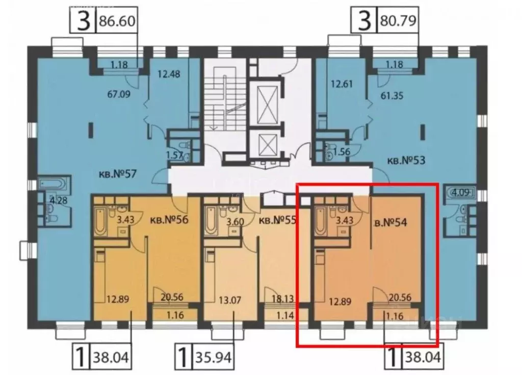Квартира, 1 комната, 38.4 м - Фото 1