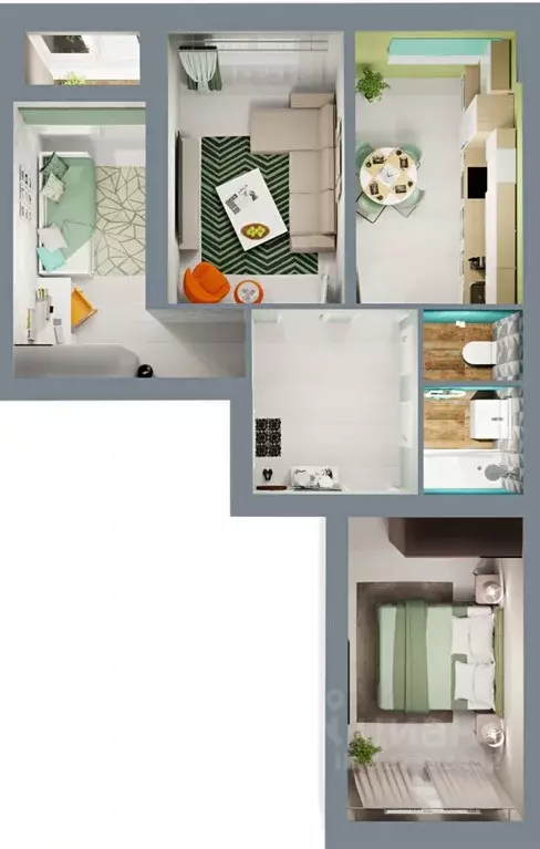 3-к кв. Башкортостан, Уфа городской округ, д. Ветошниково Город ... - Фото 2