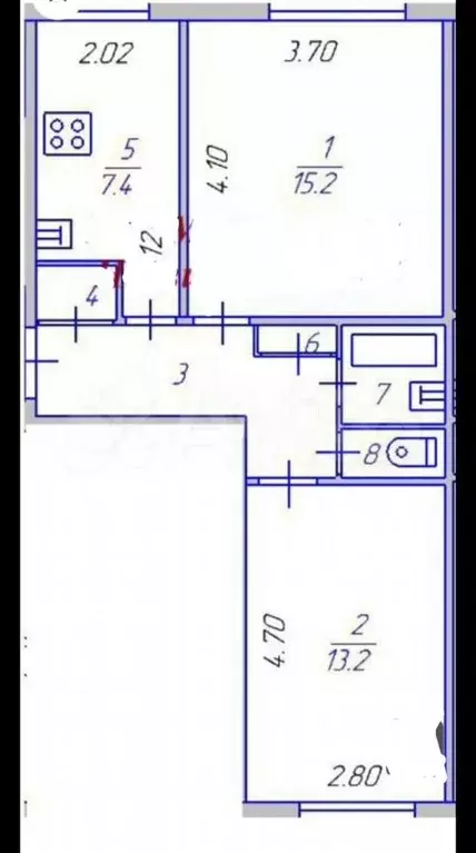 2-к. квартира, 55 м, 3/5 эт. - Фото 0