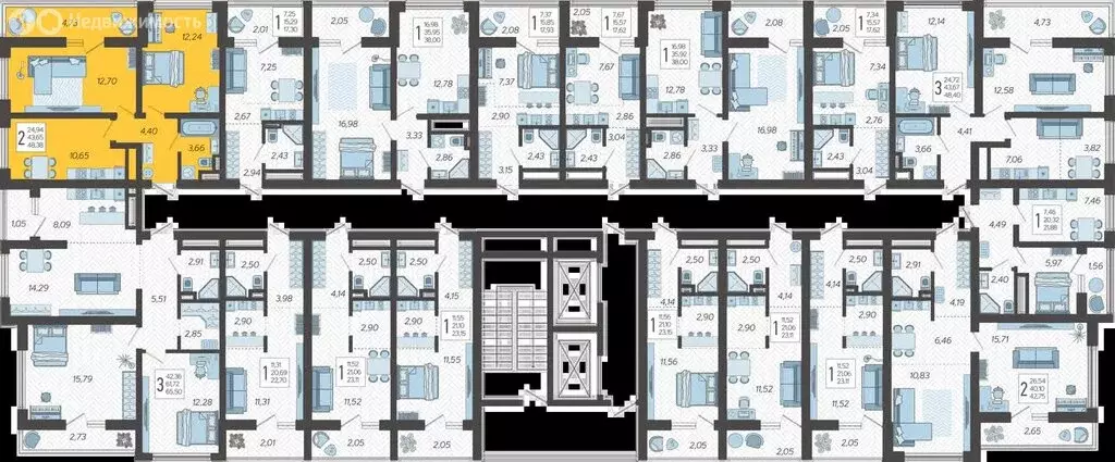 2-комнатная квартира: Сочи, жилой комплекс Кислород, 3 (48.38 м) - Фото 0