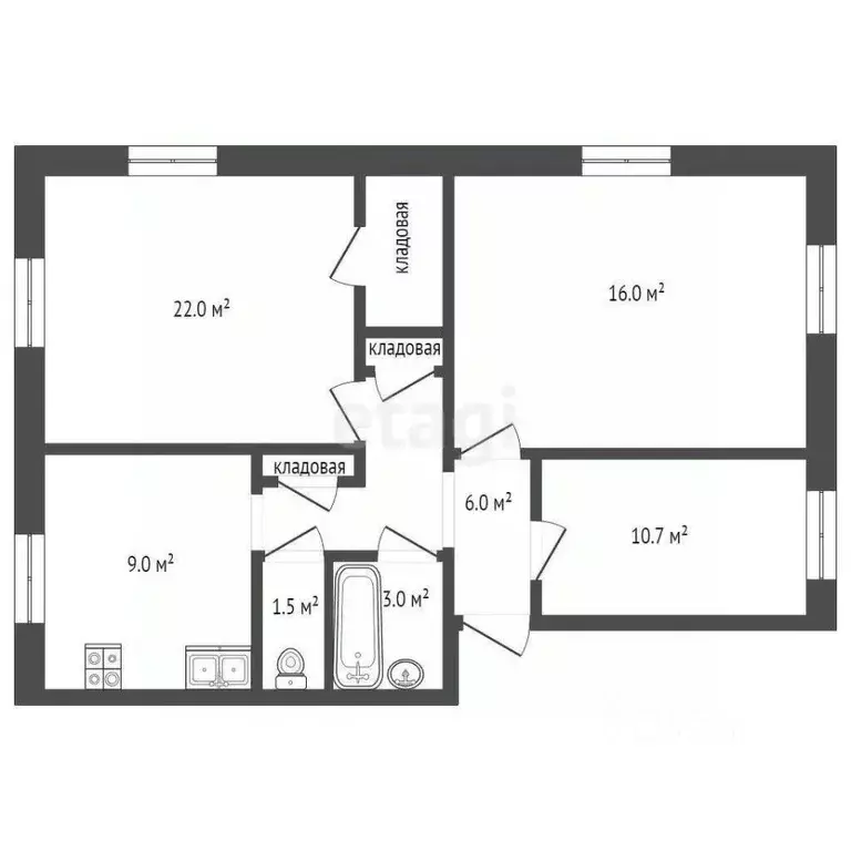 3-к кв. Калужская область, Калуга ул. Суворова, 120 (68.2 м) - Фото 1