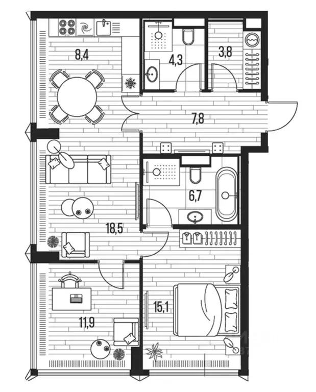 2-к кв. Москва Летниковская ул., 11к1 (76.5 м) - Фото 0