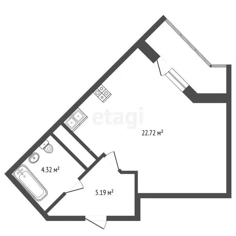 Квартира-студия: Химки, Молодёжная улица, 78 (33 м) - Фото 0