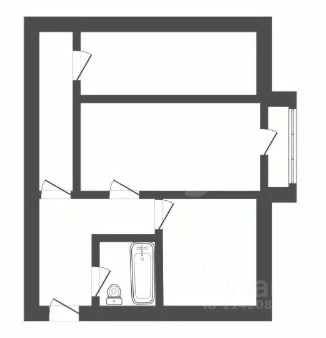 2-к кв. Воронежская область, Поворино Лесозащитная ул., 5 (42.4 м) - Фото 2