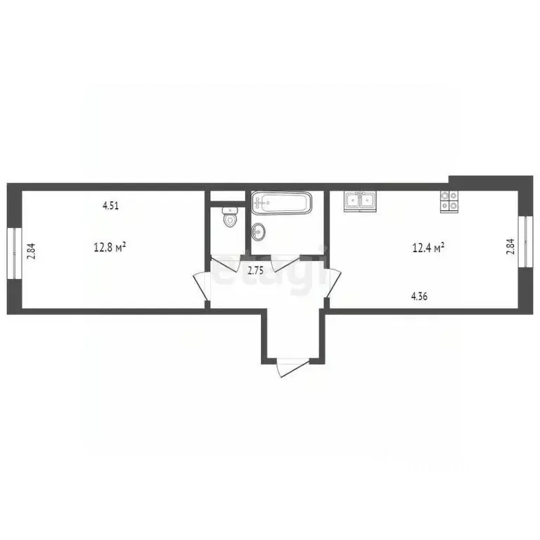 1-к кв. Пермский край, Пермь ул. Звонарева, 6 (34.3 м) - Фото 1