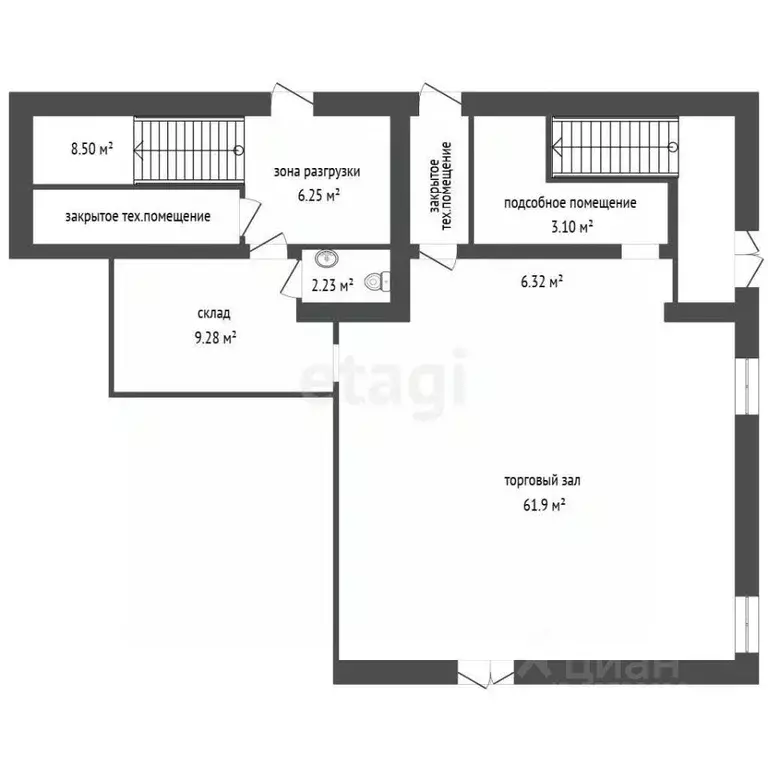 Торговая площадь в Калужская область, Калуга пер. Малинники, 7А (100 ... - Фото 2